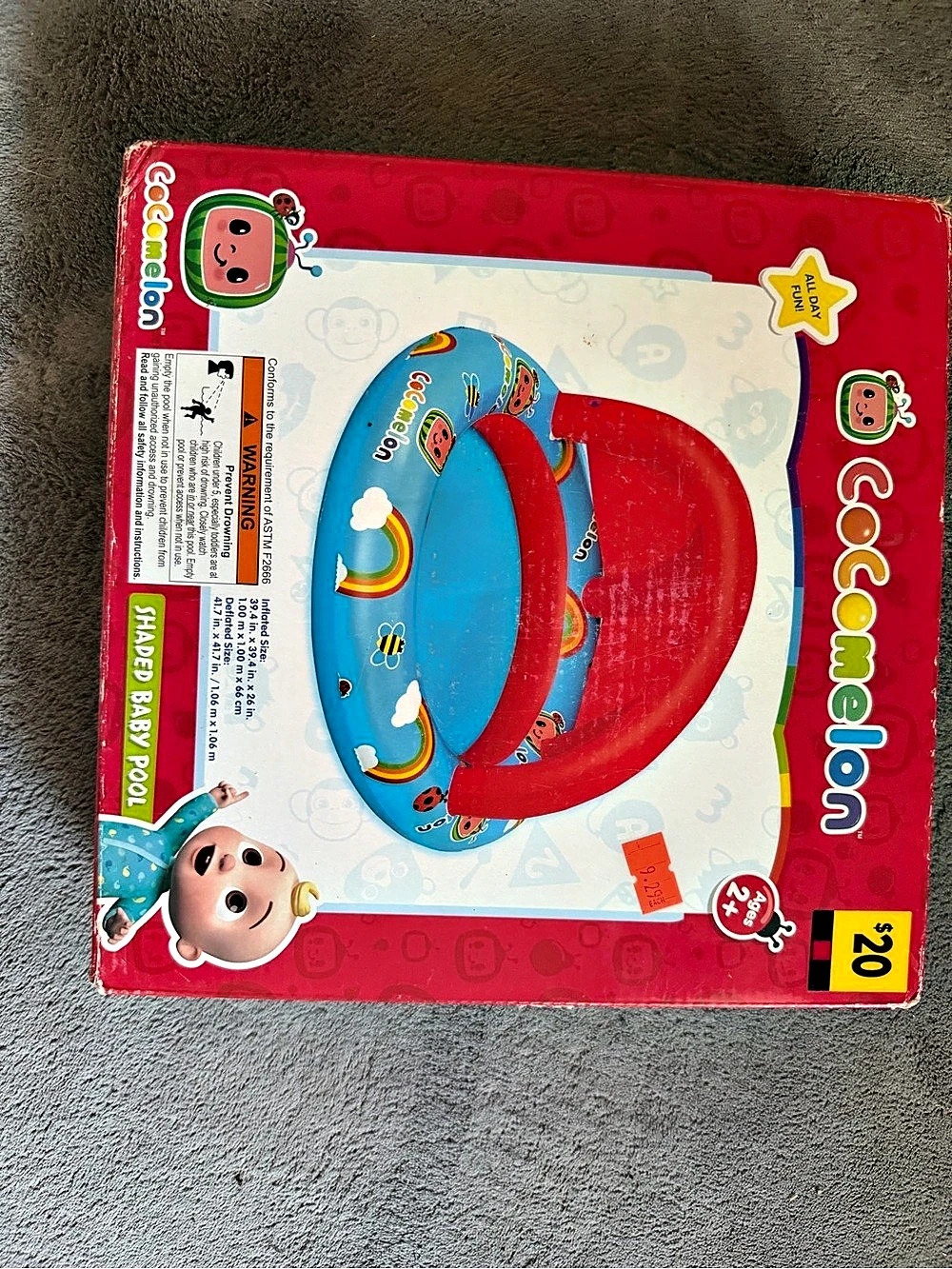 CoComelon Shape Baby Pool Red & Blue NWT